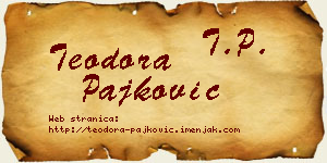 Teodora Pajković vizit kartica